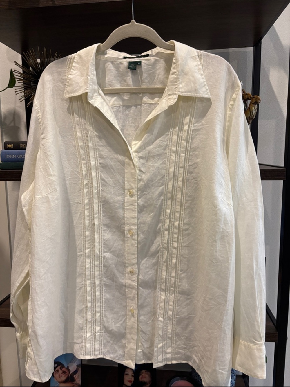 Ralph Lauren 100 % Linen Lightweight Cream Button-Up Shirt Size 2X